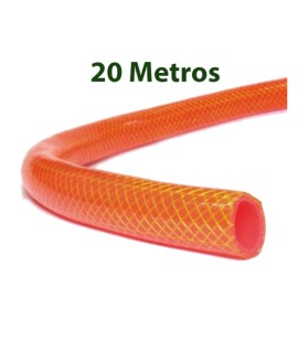 Kit com 20 Metros de Mangueira Jardim Laranja Trançada Maleável Luxo 1/2