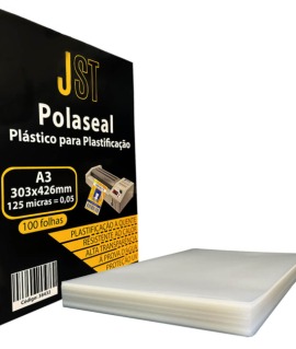 Plástico para Plastificação - A3 303x426 - 100 Folhas - JST