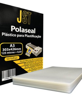 Plástico para Plastificação - A3 303x426mm - 50 Folhas - JST