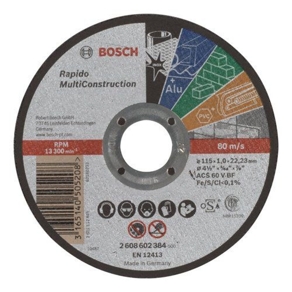 Disco de Corte 4.1/2“ Multiconstruction 2608.602.384 - Bosch > Royal