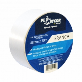 Fita Adesiva Demarcação Branca 48 x 30m - Plastcor