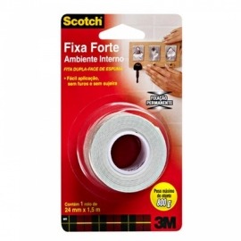 Fita Fixa Forte 24mm x 1,5m - Espuma (Ambiente Interno) - 3m