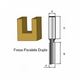 Fresa Paralela Dupla 1/4