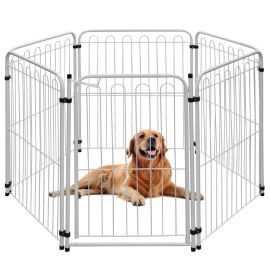 Cercado Cachorro Pet - 5 Módulos + Portão - 82x68Cm - Branco - 30.035.01 - Petmix