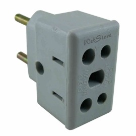 Plug Adaptador 3 para 2 - Fêmea - Duplo